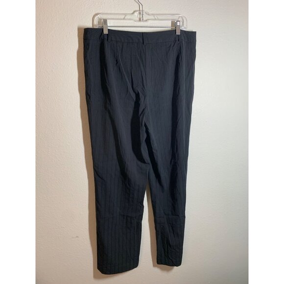 Requirements Pin Striped Dress Pants Womens Size 14 Black Business Casual AD1 - Picture 2 of 5